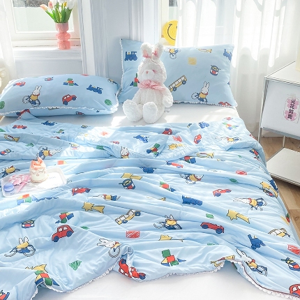 91家纺网 家纺一手货源 找家纺 （总）12 经年：2025年米菲兔专版授权A类针织棉夏被镂空花边款 直播爆款