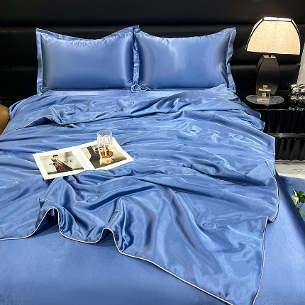 91家纺网 家纺一手货源 找家纺 （总）新18 经年2025年 夏季丝绸真丝手感水洗真丝夏被四件套 直播爆款