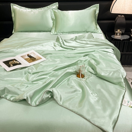 91家纺网 家纺一手货源 找家纺 （总）新18 经年2025年 夏季丝绸真丝手感水洗真丝夏被四件套 直播爆款