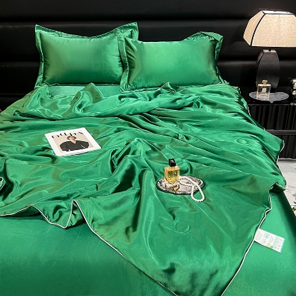 91家纺网 家纺一手货源 找家纺 （总）新18 经年2025年 夏季丝绸真丝手感水洗真丝夏被四件套 直播爆款