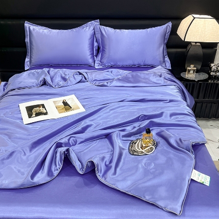 91家纺网 家纺一手货源 找家纺 （总）新18 经年2025年 夏季丝绸真丝手感水洗真丝夏被四件套 直播爆款