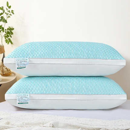 91家纺网 家纺一手货源 找家纺 兴丝露枕芯 凉感丝豆豆羽丝枕 全棉羽丝绒枕头 舒适枕 立体枕 双边枕 春夏枕头 夏季凉感枕