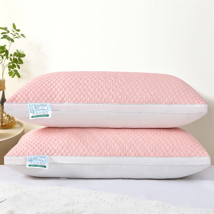 91家纺网 家纺一手货源 找家纺 兴丝露枕芯 凉感丝豆豆羽丝枕 全棉羽丝绒枕头 立体枕 双边枕 春夏枕头 夏季凉感枕 舒适枕