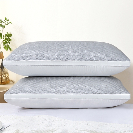 91家纺网 家纺一手货源 找家纺 兴丝露枕芯 凉感丝豆豆羽丝枕 全棉羽丝绒枕头 立体枕 双边枕 春夏枕头 夏季凉感枕 舒适枕