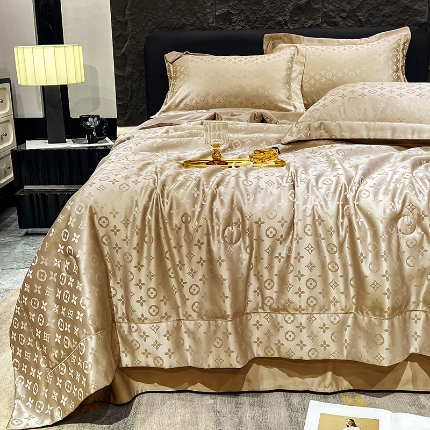 91家纺网 家纺一手货源 找家纺 （总）新26 经年2025年 水洗真丝提花夏被四件套 直播爆款 格林系列