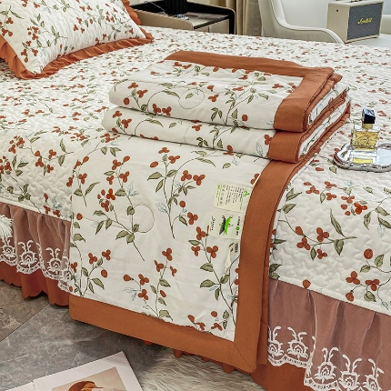 91家纺网 家纺一手货源 找家纺 苏米娜2024春夏A类母婴级泡泡纱床盖款夏被四件套泡泡棉小竺棉双层纱棉麻纯棉全棉夏被四件套纯棉全棉夏被四件套