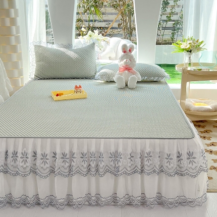 91家纺网 家纺一手货源 找家纺 （总）17 经年2025年凉席 3D豆豆席床裙款 直播爆款