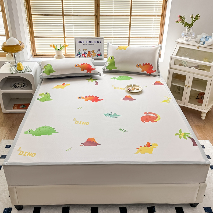 91家纺网 家纺一手货源 找家纺 （总）栩裕纺织 2025款数码印花1200D碳光牛奶冰丝凉席