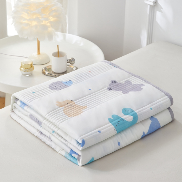 91家纺网 家纺一手货源 找家纺 牛魔王 2025新款冰丝凉感丝夏被 动物园