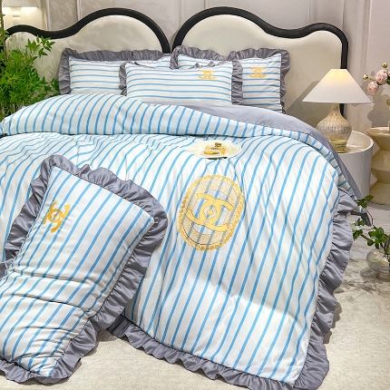 91家纺网 家纺一手货源 找家纺 （总）新21 经年2025年 水洗真丝韩版四件套直播爆款 浅夏系列