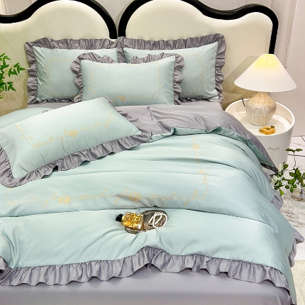 91家纺网 家纺一手货源 找家纺 （总）新19 经年2025年水洗真丝韩版四件套 直播爆款 一世系列