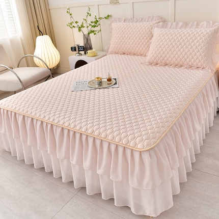 91家纺网 家纺一手货源 找家纺 （总）民新家纺 2024新款凉感丝乳胶床裙凉席