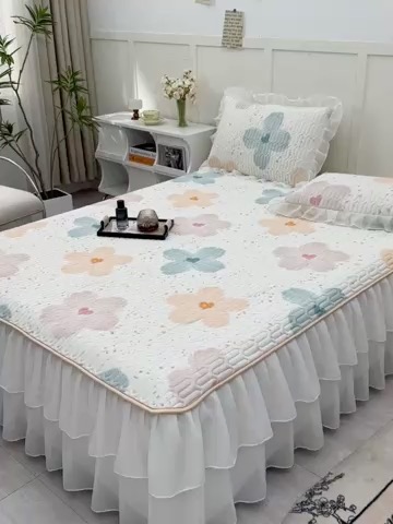 91家纺网 家纺一手货源 找家纺 （总）民新家纺 2024新款凉感丝乳胶床裙凉席