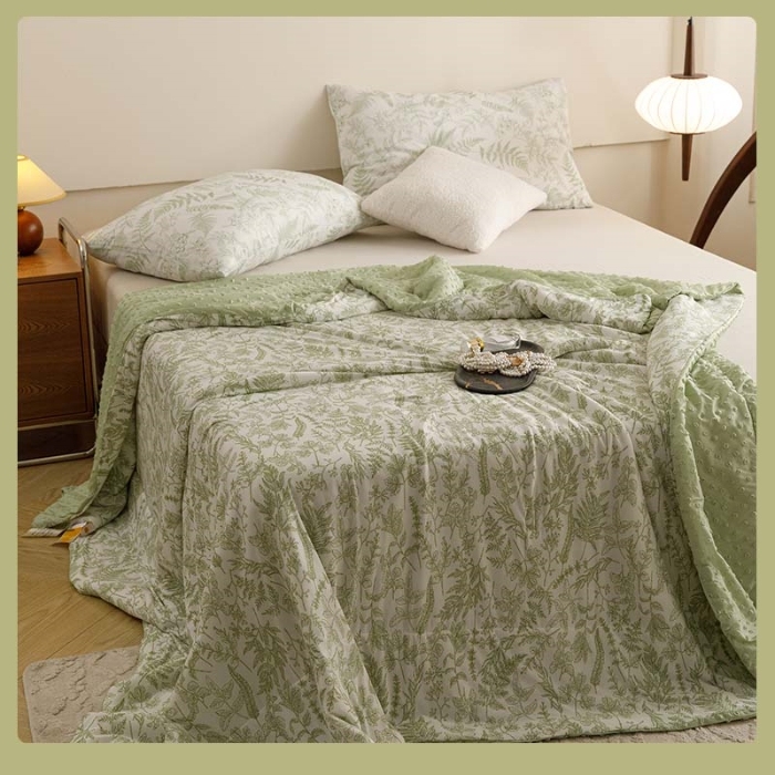 91家纺网 家纺一手货源 找家纺 （总）绒梦里2025A类高克重有氨印花凉感冰豆豆夏被直播爆款儿童学生夏凉被空调被