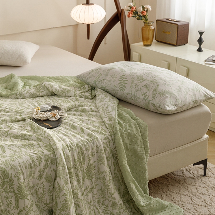 91家纺网 家纺一手货源 找家纺 （总）绒梦里2025A类高克重有氨印花凉感冰豆豆夏被直播爆款儿童学生夏凉被空调被