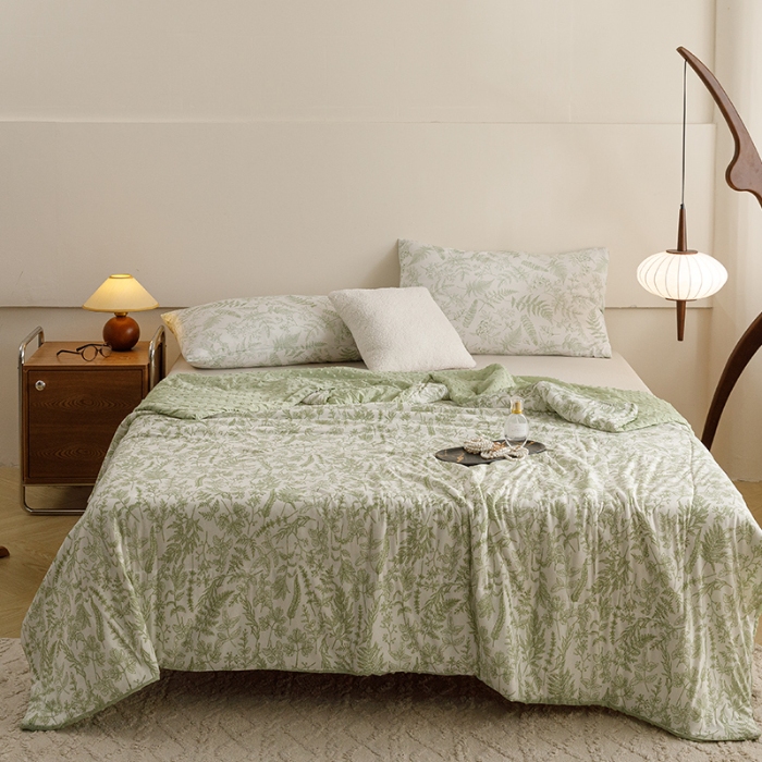 91家纺网 家纺一手货源 找家纺 （总）绒梦里2025A类高克重有氨印花凉感冰豆豆夏被直播爆款儿童学生夏凉被空调被