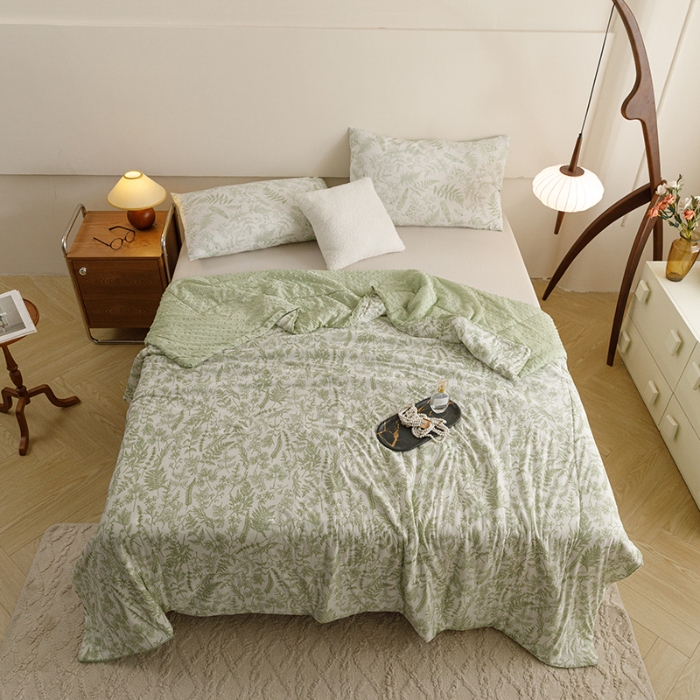 91家纺网 家纺一手货源 找家纺 （总）绒梦里2025A类高克重有氨印花凉感冰豆豆夏被直播爆款儿童学生夏凉被空调被