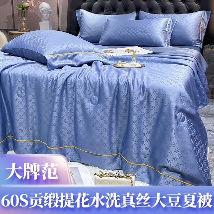 91家纺网 家纺一手货源 找家纺 （总）1经年：2025年60S贡缎提花水洗真丝冰丝天丝大豆夏被四件套直播爆款
