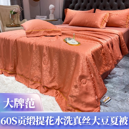 91家纺网 家纺一手货源 找家纺 （总）1经年：2025年60S贡缎提花水洗真丝冰丝天丝大豆夏被四件套直播爆款