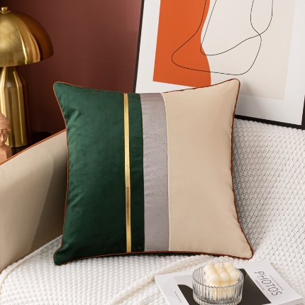 91家纺网 家纺一手货源 找家纺 （总）高档外贸出口亚马逊贡缎印花沙发抱枕-三色条系列