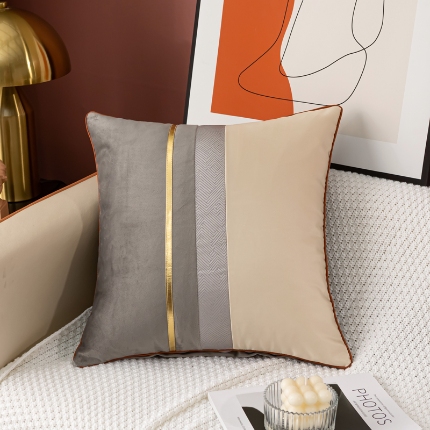 91家纺网 家纺一手货源 找家纺 （总）高档外贸出口亚马逊贡缎印花沙发抱枕-三色条系列