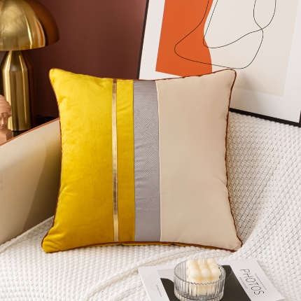 91家纺网 家纺一手货源 找家纺 （总）高档外贸出口亚马逊贡缎印花沙发抱枕-三色条系列