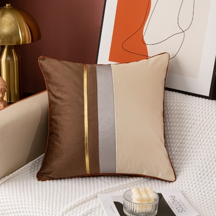 91家纺网 家纺一手货源 找家纺 （总）高档外贸出口亚马逊贡缎印花沙发抱枕-三色条系列