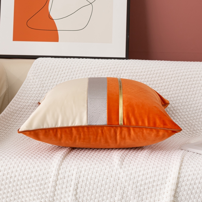 91家纺网 家纺一手货源 找家纺 （总）高档外贸出口亚马逊贡缎印花沙发抱枕-三色条系列