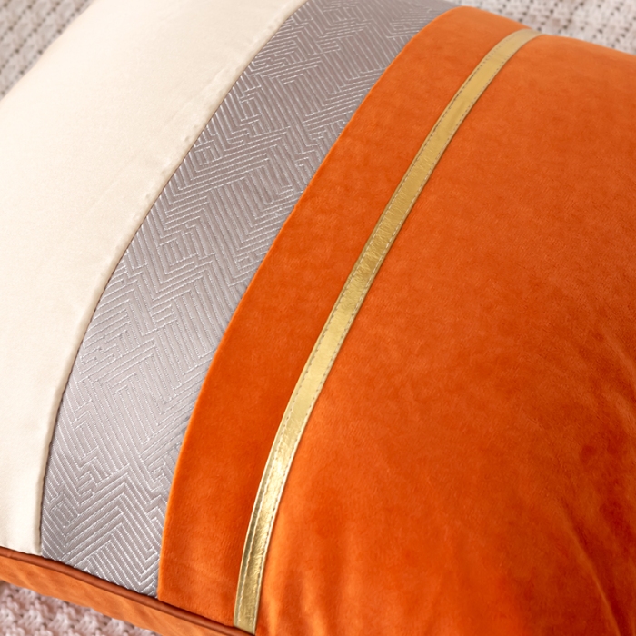 91家纺网 家纺一手货源 找家纺 （总）高档外贸出口亚马逊贡缎印花沙发抱枕-三色条系列