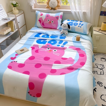 91家纺网 家纺一手货源 找家纺 （总）九花鹿2024新款A类大版凉感丝夏凉被空调被