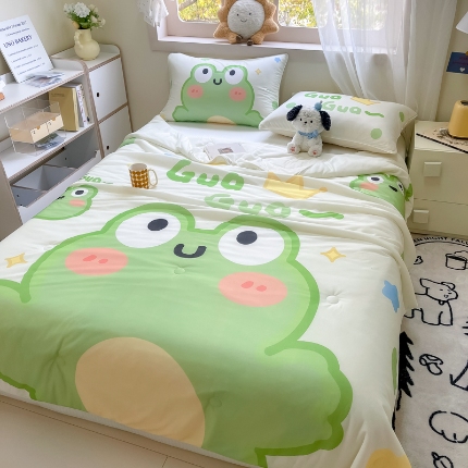 91家纺网 家纺一手货源 找家纺 （总）九花鹿2024新款A类大版凉感丝夏凉被空调被