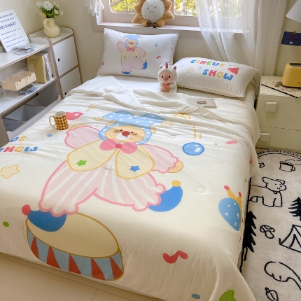 91家纺网 家纺一手货源 找家纺 （总）九花鹿2024新款A类大版凉感丝夏凉被空调被