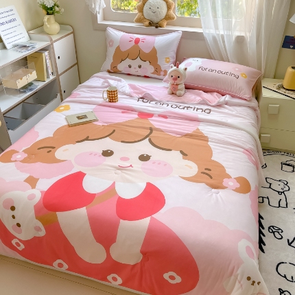 91家纺网 家纺一手货源 找家纺 （总）九花鹿2024新款A类大版凉感丝夏凉被空调被