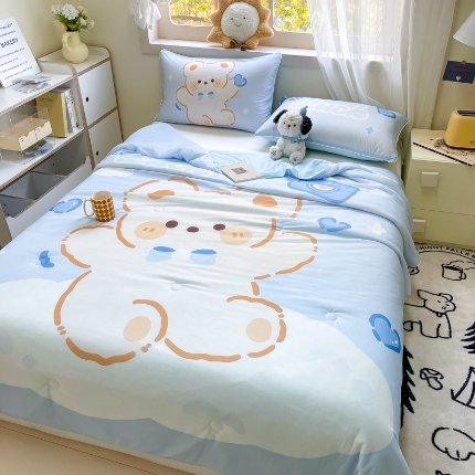 91家纺网 家纺一手货源 找家纺 （总）九花鹿2024新款A类大版凉感丝夏凉被空调被