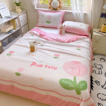 91家纺网 家纺一手货源 找家纺 （总）九花鹿2024新款A类大版凉感丝夏凉被空调被