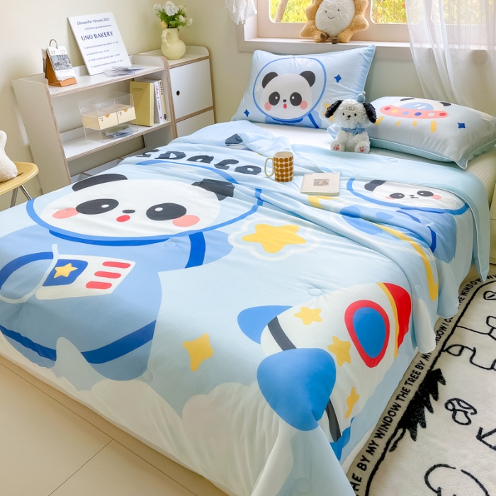 91家纺网 家纺一手货源 找家纺 （总）九花鹿2024新款A类大版凉感丝夏凉被空调被