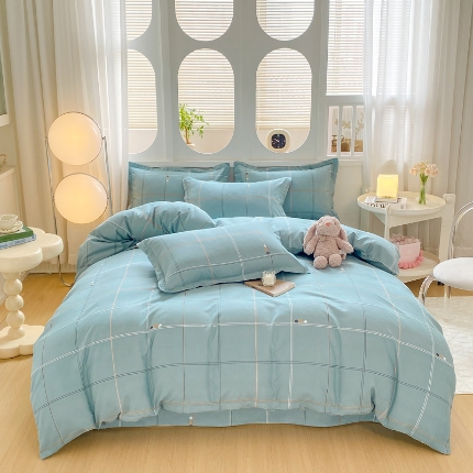 91家纺网 家纺一手货源 找家纺 （总）直播2024新款斜纹磨毛印花四件套植物羊绒套件