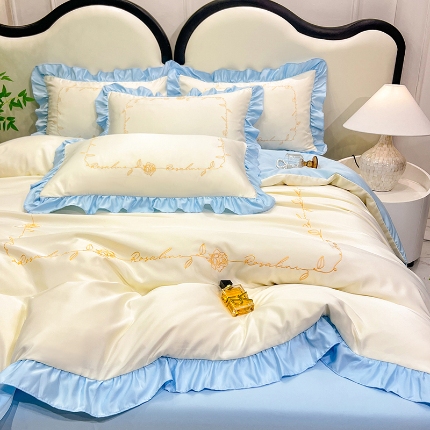 91家纺网 家纺一手货源 找家纺 （总）新19 经年2025年水洗真丝冰丝天丝韩版四件套直播爆款 一世系列