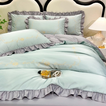 91家纺网 家纺一手货源 找家纺 （总）新19 经年2025年水洗真丝冰丝天丝韩版四件套直播爆款 一世系列