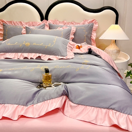 91家纺网 家纺一手货源 找家纺 （总）新19 经年2025年水洗真丝冰丝天丝韩版四件套直播爆款 一世系列