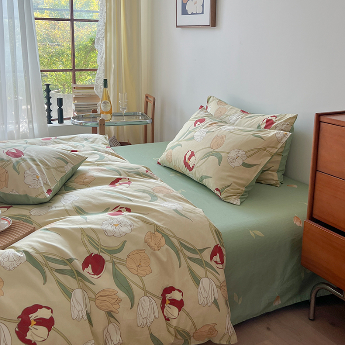 91家纺网 家纺一手货源 找家纺 （总）畅畅 2023新款13372全棉印花四件套纯棉直播