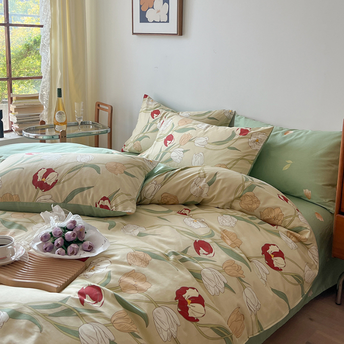 91家纺网 家纺一手货源 找家纺 （总）畅畅 2023新款13372全棉印花四件套纯棉直播