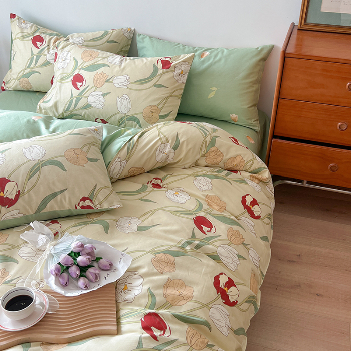 91家纺网 家纺一手货源 找家纺 （总）畅畅 2023新款13372全棉印花四件套纯棉直播