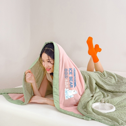 91家纺网 家纺一手货源 找家纺 （总）【苏东来】2024年烫画印花贴画凉感丝冰豆豆被夏被被子夏凉被空调被凉豆豆被小竺棉泡泡棉双层纱纯棉夏被四件套