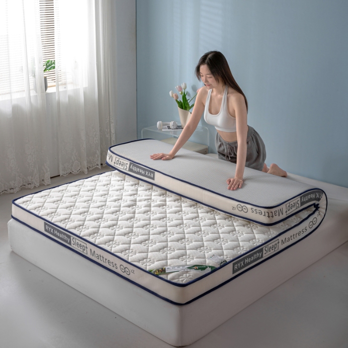 91家纺网 家纺一手货源 找家纺 顺发床垫 2025新款字母边记忆海绵乳胶床垫 花瓣白（白）