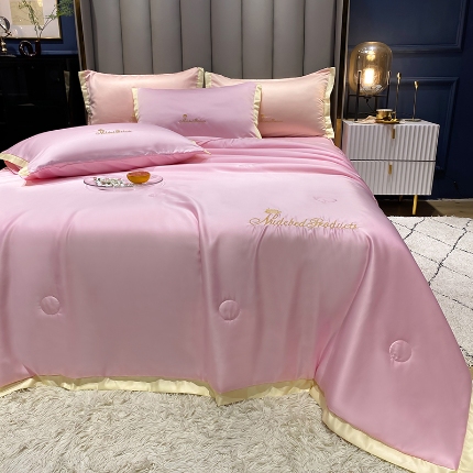 91家纺网 家纺一手货源 找家纺 （总）7经年 2025新款纯色水洗真丝夏被四件套 直播爆款