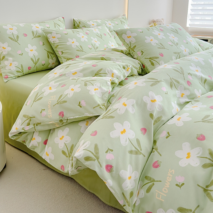 91家纺网 家纺一手货源 找家纺 （总）2024苏东来13372小清新纯棉单被套全棉单被套小碎花纯棉印花四件套双层纱泡泡棉小竺棉四件套