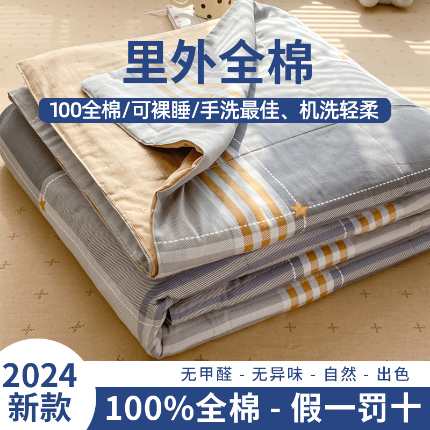 帕拉美拉 2024新款全棉棉花夏被春秋被四件套 曼格丽