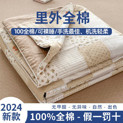 91家纺网 家纺一手货源 找家纺 帕拉美拉 2025新款全棉棉花夏被春秋被四件套 卡布奇诺-全棉棉花