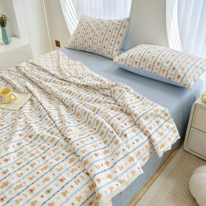 91家纺网 家纺一手货源 找家纺 柠馨 2024新款全棉夏被套件随心配系列 熊熊乐园